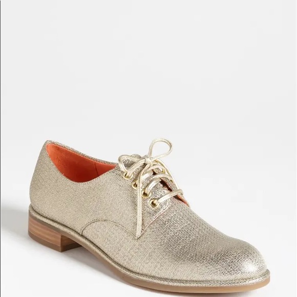 NWB Via Spiga metallic gold lace-up oxfords - Picture 10 of 10